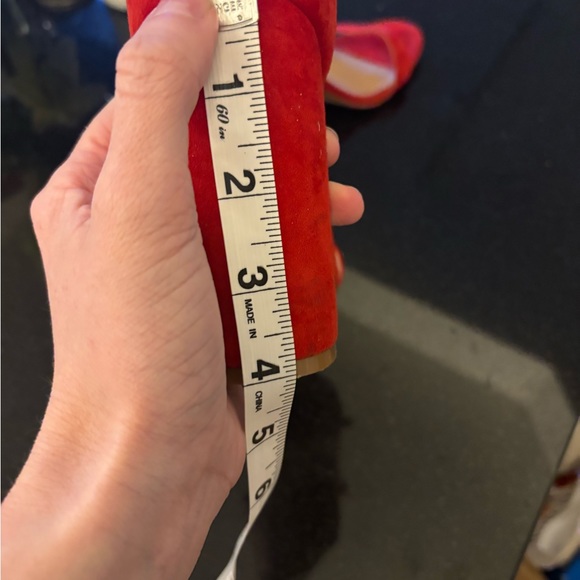 Red suede strappy heels - Picture 6 of 6